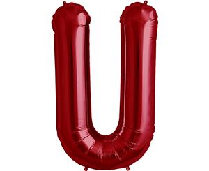 Letter U Red Megaloon 86cm Foil Balloon