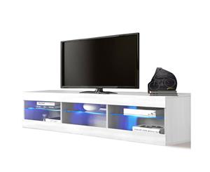 Levede TV Cabinet LED Entertainment Unit Storage Stand Cabinets Modern White