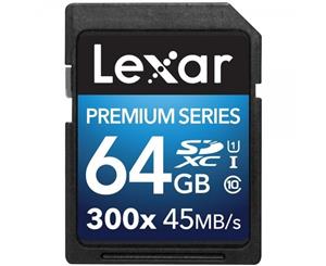 Lexar Premium Series 64 GB Class 10 SDHC 300x Speed Platinum II U1 Memory Card