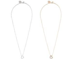 Lovisa Tear and Share Gold Silver Cut-out Heart Necklace Pack