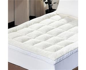 Luxury 1600GSM Fully Fitted Sherpa Mattress Topper 45cm Wall Single King Single  Double  Queen  King Size