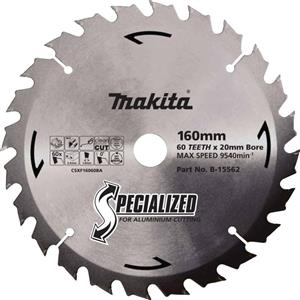 Makita 160mm 60T TCT Circular Saw Blade for Aluminium Cutting - SPECIALIZED