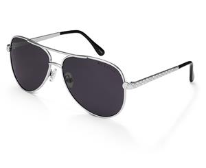 Mestige Women's Cadence Sunglasses w/ Swarovski Crystals - Silver