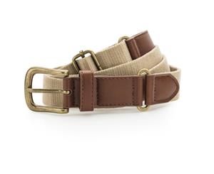 Outdoor Look Womens Faux Leather Canvas Belt - Khaki