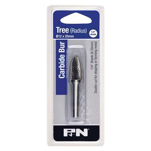 P&N 12 x 25mm Tree Radius Carbide Burr