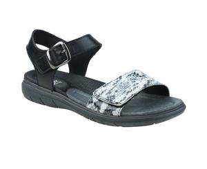 Planet Shoes Womens Comfort Lou Casual Sandal in Black/Multi Leather