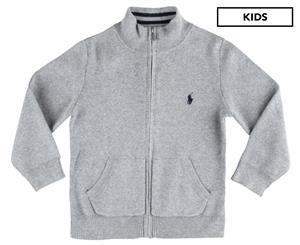 Polo Ralph Lauren Boys' Cotton Full Zip Sweater - Grey Heather