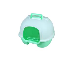 Portable Hooded Cat Toilet Litter Box Tray House with Handle and Scoop