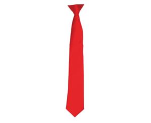 Premier Colours Mens Satin Clip Tie (Red) - RW4407