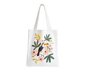 Printing Flower Bird Cavans Women's Tote Bag