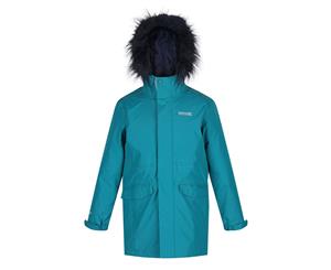 Regatta Childrens/Kids Perry Fur Trimmed Waterproof Jacket (Deep Lake) - RG4454