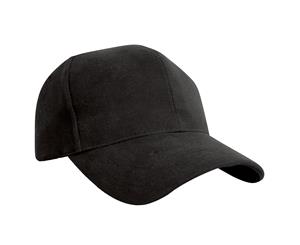 Result Pro Style Heavy Brushed Cotton Baseball Cap (Black) - BC965