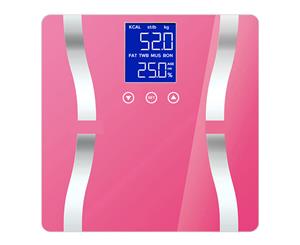 SOGA Digital Body Fat Scale Bathroom Scales Weight Gym Glass Water LCD Electronic Pink