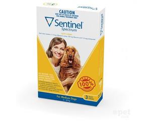 Sentinel Spectrum Medium Dogs Flea Treatment Tasty Chews Yellow 3's (S8512)