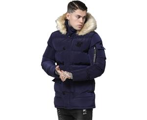 Sik Silk Men's Shiny Puff Parka Jacket Navy