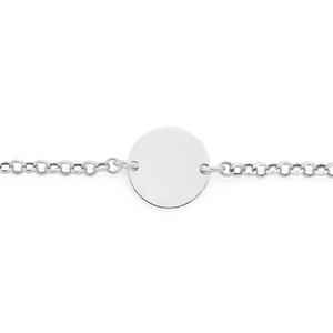 Silver Plain Disc Belcher Bracelet