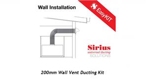 Sirius 200mm Easy Wall Ducting Kit