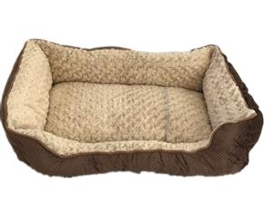 Small Washable Soft Pet Dog Cat Bed Cushion Mattress-Brown