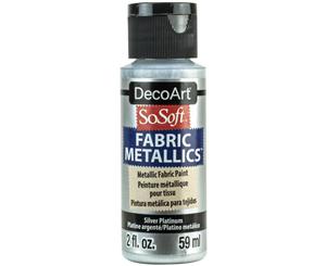 SoSoft Fabric Acrylic Metallic Paint 2oz - Silver Platinum