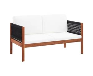 Solid Acacia Wood Garden Sofa 2-Seater Outdoor Patio Bench Seating