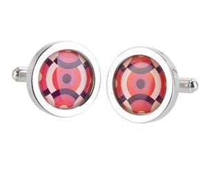 Sonia Spencer Chunky Dome Pink Overlap Circle Cufflinks