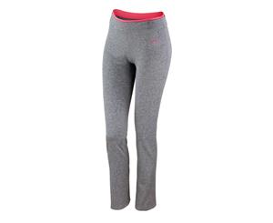 Spiro Womens/Ladies Fitness Trousers/Bottoms (Sport Grey Marl / Hot Coral) - RW4777