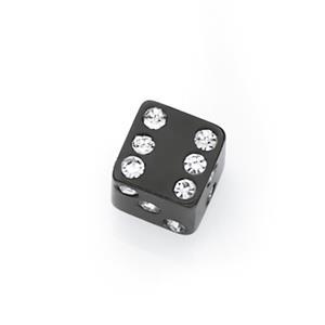 Steel Black Plated Single Dice Stud Earring