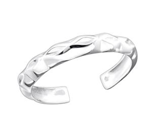 Sterling Silver Patterned Adjustable Toe Ring