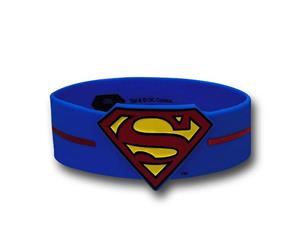 Superman Symbol and Logo Striped Rubber Wristband