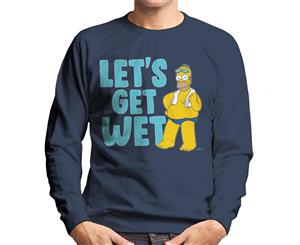 The Simpsons Lets Get Wet Men's Sweatshirt - Navy Blue