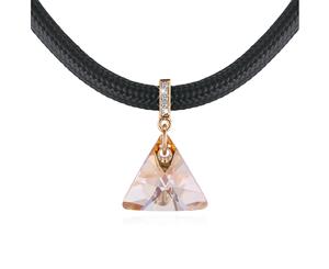 Trigon Champagne Necklace Embellished with Swarovski crystals-Gold/Champagne