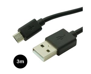 USB 2.0 A Plug to Micro B Cable - 3.0m