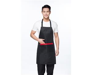 Unisex Black Kitchen Apron with 2 Pockets - Black