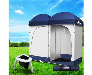 WEISSHORN Double Camping Shower Tent Portable Toilet Outdoor Change Room Ensuite