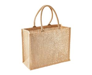 Westford Mill Metallic Shimmer Jute Shopper/Tote Bag (Pack Of 2) (Natural Gold) - RW6988