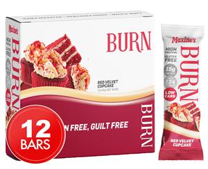 12 x Maxine's Burn Protein Bars Red Velvet Cupcake 40g