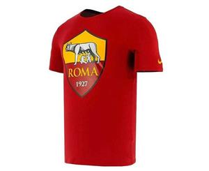 2018-2019 AS Roma Nike Evergreen Crest Tee (Crimson) - Kids