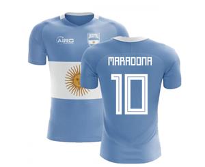 2018-2019 Argentina Flag Concept Football Shirt (Maradona 10) - Kids