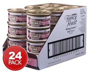 24 x Purina Fancy Feast Gravy Lovers Cat Food Beef Feast In Gravy 85g