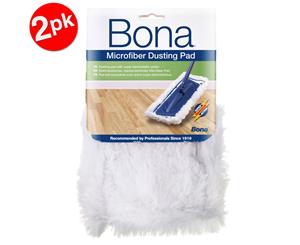 2PK Bona Microfibre Dusting Pad for Floor Mop Cleaning/Dust Washable/Reusable