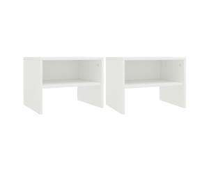 2x Bedside Cabinet White Chipboard Bedroom Nightstand Side End Table