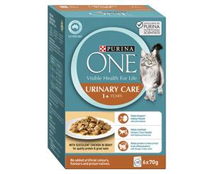 6 x Purina One Adult Urinary Care Cat Food Chicken In Gravy 70g