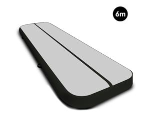 6m x 2m Airtrack Tumbling Mat Gymnastics Exercise Air Track Grey Black