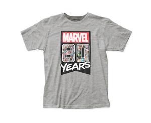 80 Years of Marvel Men's Grey T-Shirt