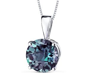 Alexandrite Pendant 14K White Gold Round 8 mm Lab Created 2.7 ct NSJP9112