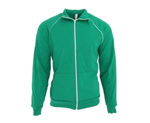 American Apparel Unisex California Fleece Full Zip Sports/Track Jacket (Kelly Green / White) - RW4044