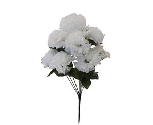 Artificial Fake Flowers Bouquet Greenery Foliage Leaf Roses Wedding Decor[Design Carnation (White)]