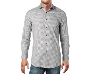 Bar III Mens Printed Collared Dress Shirt