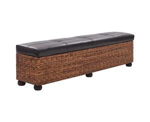 Bench Seagrass Brown Storage Chest Organiser Hallway Bedroom Padded Seat