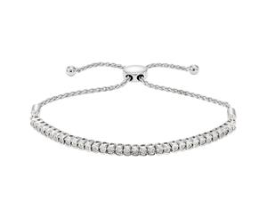 Bevilles Brilliant Tennis Bracelet with 1/4ct of Diamonds in 10ct White Gold